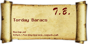 Torday Baracs névjegykártya